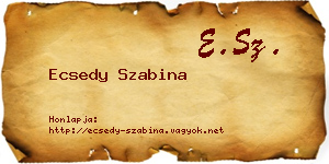 Ecsedy Szabina névjegykártya