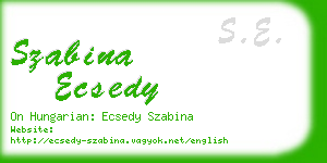 szabina ecsedy business card